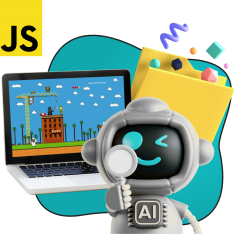 Язык программирования JavaScript + AI. Проектное обучение + геймификация + AI-помощники - КИБЕРшкола программирования для детей, компьютерные курсы для школьников, начинающих и подростков - KIBERone г. Искитим