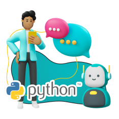 Умный чат-бот на Python - КИБЕРшкола программирования для детей, компьютерные курсы для школьников, начинающих и подростков - KIBERone г. Искитим
